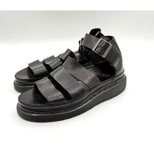 Dr Martens Clarissa Heavy Black Leather Sandals Size 7 US 5 UK 38 EU Doc Goth